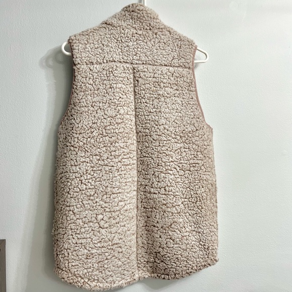 Thread and Supply Fleecy Smoke Rose Soft Long Vest w Pockets Small - Picture 3 of 6